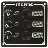 Allpa Aluminum Circuit Panel, 12v, 102x100mm, 3-Position, 5a Glass Fuses & Indicator Lights
