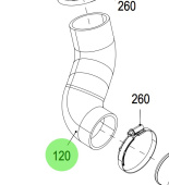 Steyr 2180645-0 - Molded Hose Spare Part for Steyr Engine Cooling Lines
