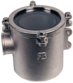 Allpa Nickel Plated Bronze Cooling Water Strainer (Robust) With Stainless Steel 316 Strainer, 1-1/2", H=178mm, 19100L/H