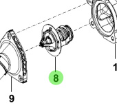 Bukh 00900-2R1S1 - Thermostat for R210J Engines