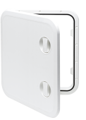 Allpa Plastic Hatch, 513x458mm, 2x Handle, 180°, White