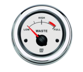 Vetus WASTW - Waste Water Level Gauge, White, 12/24V, Cut-out Size Ø 52 mm (excl. Sensor)
