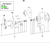 Bukh 00400-2R098 - Minor Sea Water Pump Service Kit for R210J Engines