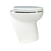 Jabsco 58220-3012 - Deluxe 17" Electric Toilet 12V, Angled With Flush Pump, Soft Closing