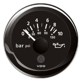 VDO A2C59514111 - Engine oil pressure 0-10bar / 0-150psi Black ViewLine 52 mm