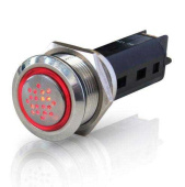 Hella HM 8455 Stainless Steel Buzzer With LED - Red 12V