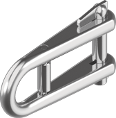 Belship 722565V - Forged Polished Stainless Steel AISI 316 Key Pin D-Shackle With Bar 5mm Blister