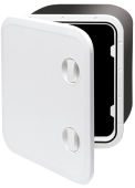 Allpa Plastic Hatch, 459x514x330mm, 2x Handle, 180°, White (Cover And Hinge Removable)