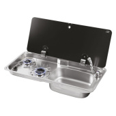 Trem Z0801400 - Combination Gas Stove 2 Burners With Built-in Sink & Glass-tempered Cover CAN FL1770