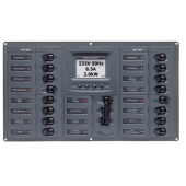 BEP Marine 900-AC4-ACSM-110 - AC Circuit Breaker Panel W/digital Meters, 16SP 2DP AC120V ACSM Stainless Steel Horizontal