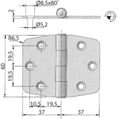 Bukh PRO M3544080 - HINGES S.STEEL