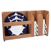 Teak Plate And Cup Rack 50x11x29 cm