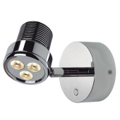 Prebit LED Wall Lamp R2 With USB-C Matte Chrome Warm White 10-30V 6W 44° Integrated Dimmer