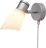 Prebit LED Wall Lamp R1 D2W With USB-C Matte Chrome Warm White 10-30V 3W Champagne Colored Glass