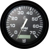 Uflex Faria Tachometer Outboard Engine 7000 RPM With Hours Counter - Black