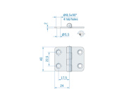 Hinge ROCA 48 x 40 mm Stainless Steel