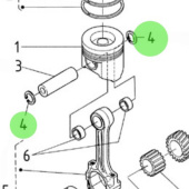 Nanni Diesel 970310847 - Circlip for Crankshaft and Piston Assembly