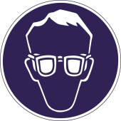 Marine Eye Protection (Glasses) Must Be Worn Safety Sticker, Soft PVC