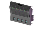 Allpa ABS Switch Panel, 12v, 4-Positions & LED-Indicators, Glass Fuses, Dims. 130x100mm, Splash Proof, 2X5A, 1X10A, 1X15A Fuses