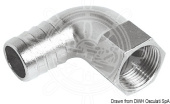 Osculati AISI 316 Stainless Steel 90° Female Hose Adaptor, 1/2" to 2" Thread