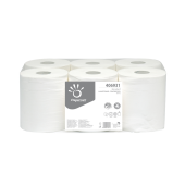 Centrefeed Rag Paper Roll Recycled White 1L, 19,8cm x 300m, 6 Piece/Pack (44 pcs)