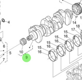 Nanni Diesel 970314914 - Complete Crankshaft for N4.85 and N4.100 Engines