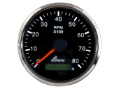 Wema 110955 - Silverline Tachometer With Hourmeter 8000 RPM Black