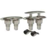Allpa Stainless Steel Pop-Out Mooring Cleat, A=126mm, B=64mm, C=22mm, D=46mm, E=22mm