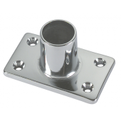 Foresti & Suardi Chromed Brass Straight Rectangular Pulpit Base Plate Ring for Ø22 mm Tube, 72x42 mm