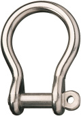 Ronstan RF637 Stainless Steel Bow Shackle, 3/8" Pin, Coined Head with Hole