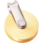 Barton 91200 – Brass Sheave Block Single Fixed Eye 35mm, Plain Bearing, Ø35mm Sheave, Max Rope 4mm