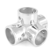 Trem AISI 316 Mirror-Polished Stainless Steel 90° 4-Way Pulpit Joint for Ø22 mm Pipe
