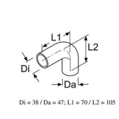 Webasto 91916A - Moulded Hose ⌀38 L= 105 (Previous: 1319934A)