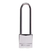 Master Lock Long Shackle Nickel-plated Solid Brass Body Padlock 30x51mm 