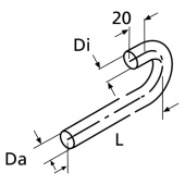 Webasto 1322473A - Molded hose Di Ø 20 mm, Da Ø 27 mm, Length 1 = 190 mm, L 2 = 120 mm, L 3 = 70 mm. 180°