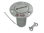 Allpa Stainless Steel Deck Entries 'Fuel', Hose Connection Ø38mm, Flange Ø76mm, 0° Model