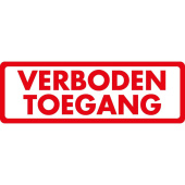 Marine No Entry Prohibition Sticker "Verboden Toegang", Dutch, Soft PVC, 200×30 mm