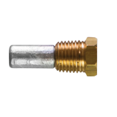 Tecnoseal 209-61840 Beta Marine Zinc Pencil Anode with Brass Plug 1/4 BSPT