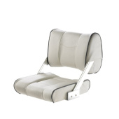 Vetus CHTBSW - Ferry Helm Seat Adjustable Backrest, White with Dark Blue Seams