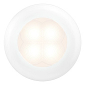 Hella Marine 2XT 980 501-741 - Warm White LED Round Courtesy Lamps, 24V White Plastic Rim