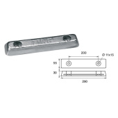 E. Polipodio ZX012 Zinc Anode for Hull 290x55x30 mm, 3.0 kg