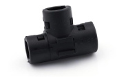 Ripca 3-Way T-Connectors for Convoluted Tubing, Black PVC, Pack of 25