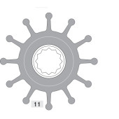 Johnson Pump 09-812B-1 - Impeller Kit for F6B-9 and F6B-902 Pumps (MC97)