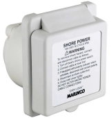 Marinco 301EL-BXPK - Inlet Square White With Label 16A 230V