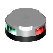 Lopolight 101-005-FB - Navigation Light 1NM Tricolor, Silver, With FB Base