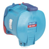 Marechal Decontactor DS6 Socket Outlet 90A 440V Female Poly Ip55 Semi-Recessed 3P+N+E Blue