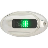 Attwood LightArmor - Navigation Light - Vertical - Stainless Steel - Oval - Green