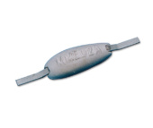 MME Aluminium Teardrop Weld-On Hull & Rudder Anodes with Steel Strip