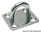 Osculati 39.320.10 - Stainless Steel Rectangular Plate with Ring 10 mm