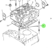 Nanni Diesel 970140913 - Cylinder Head Stud for 2.40HE Engines